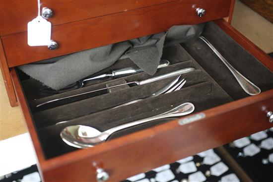 A canteen of Christofle silver plated Majestic pattern cutlery for twelve,